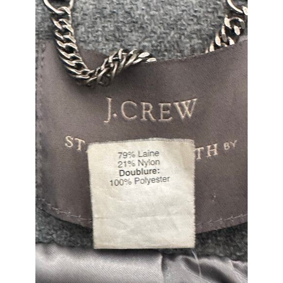 J.Crew Coat Womens Size 6 Gray Wool Double-Breasted Peacoat Nello Gori Preppy - Picture 8 of 8